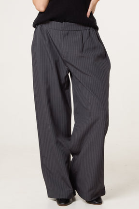Button Waist Pinstripe Trouser