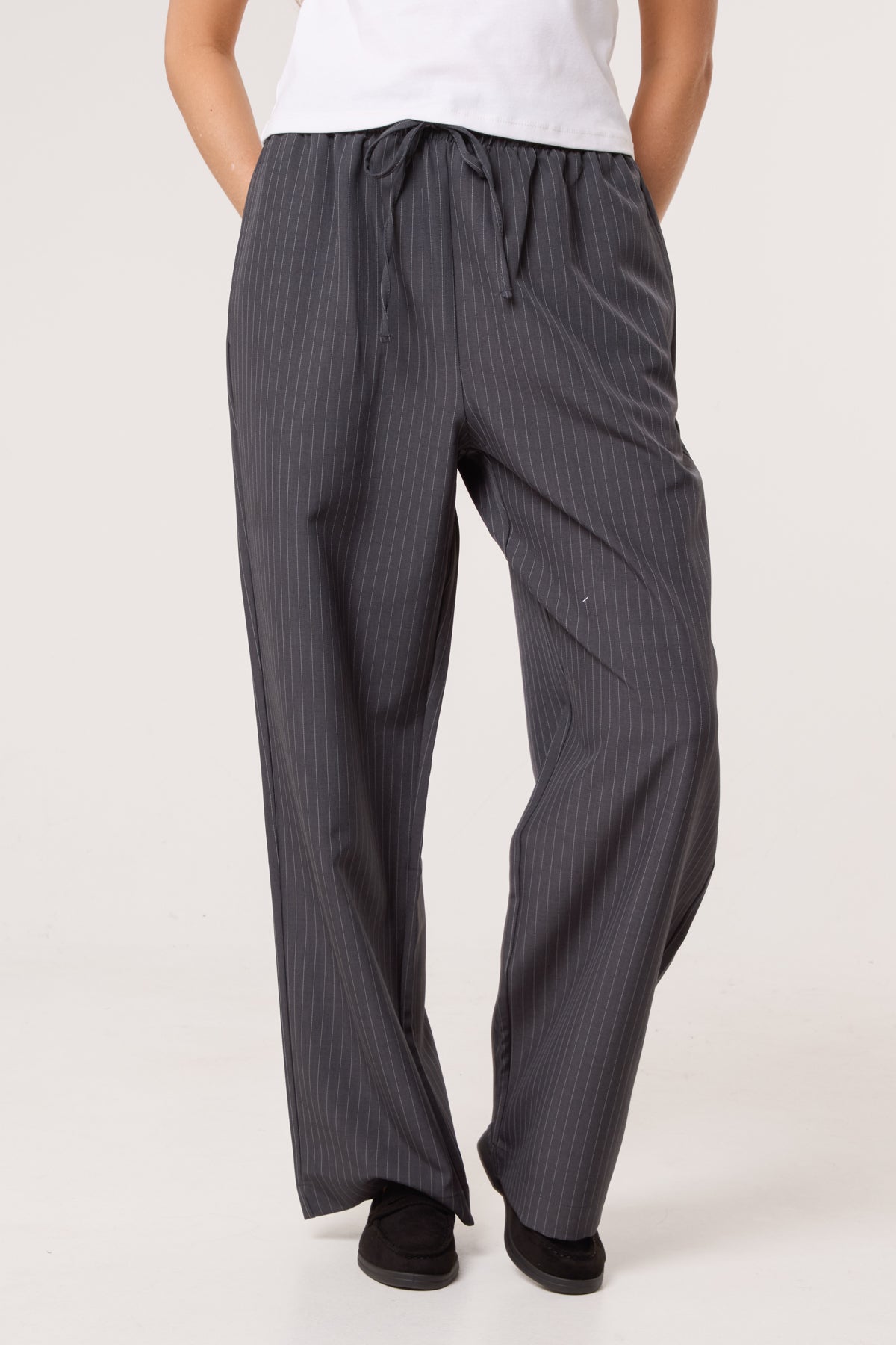 Elasticated Waist Pinstripe Trouser