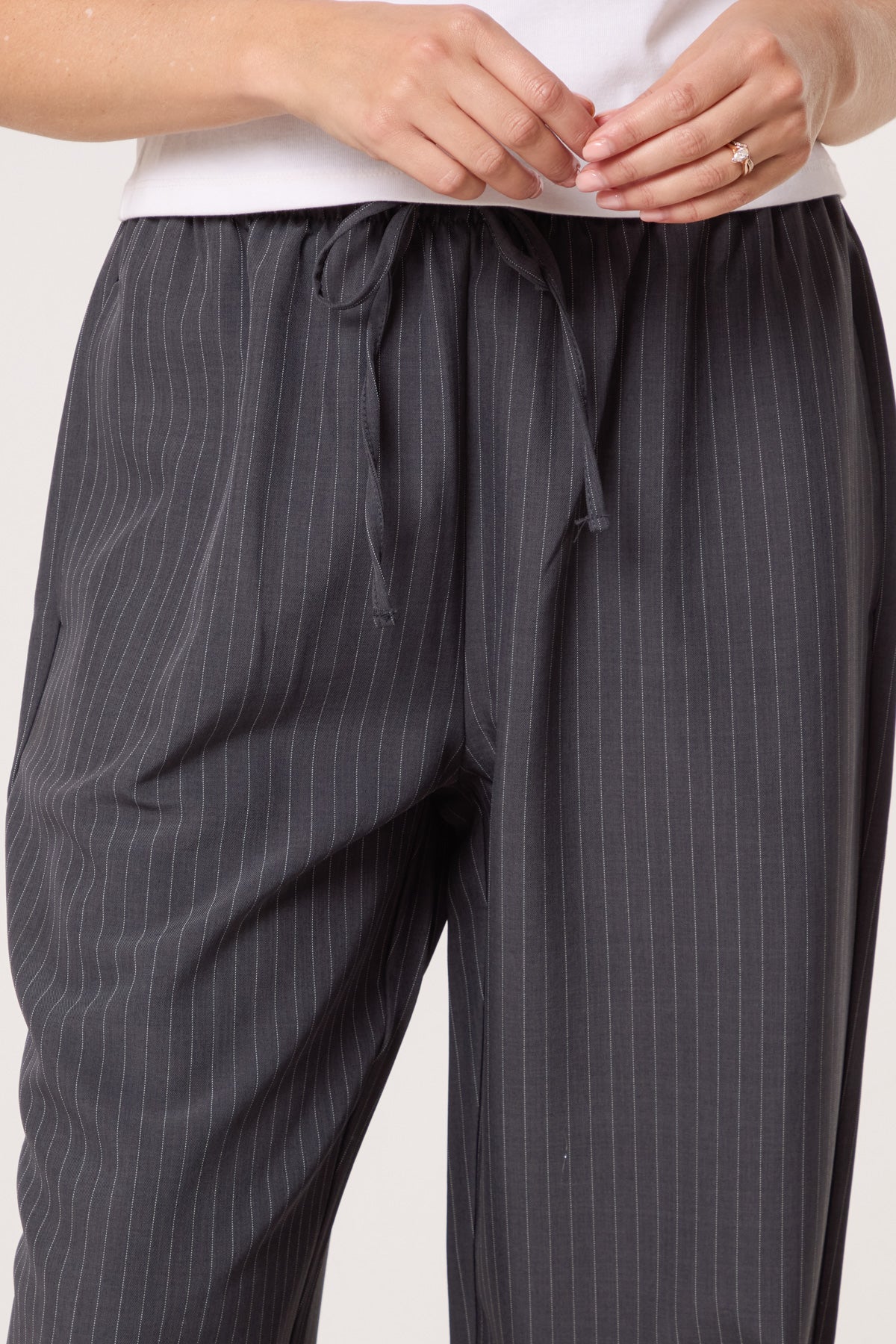 Elasticated Waist Pinstripe Trouser