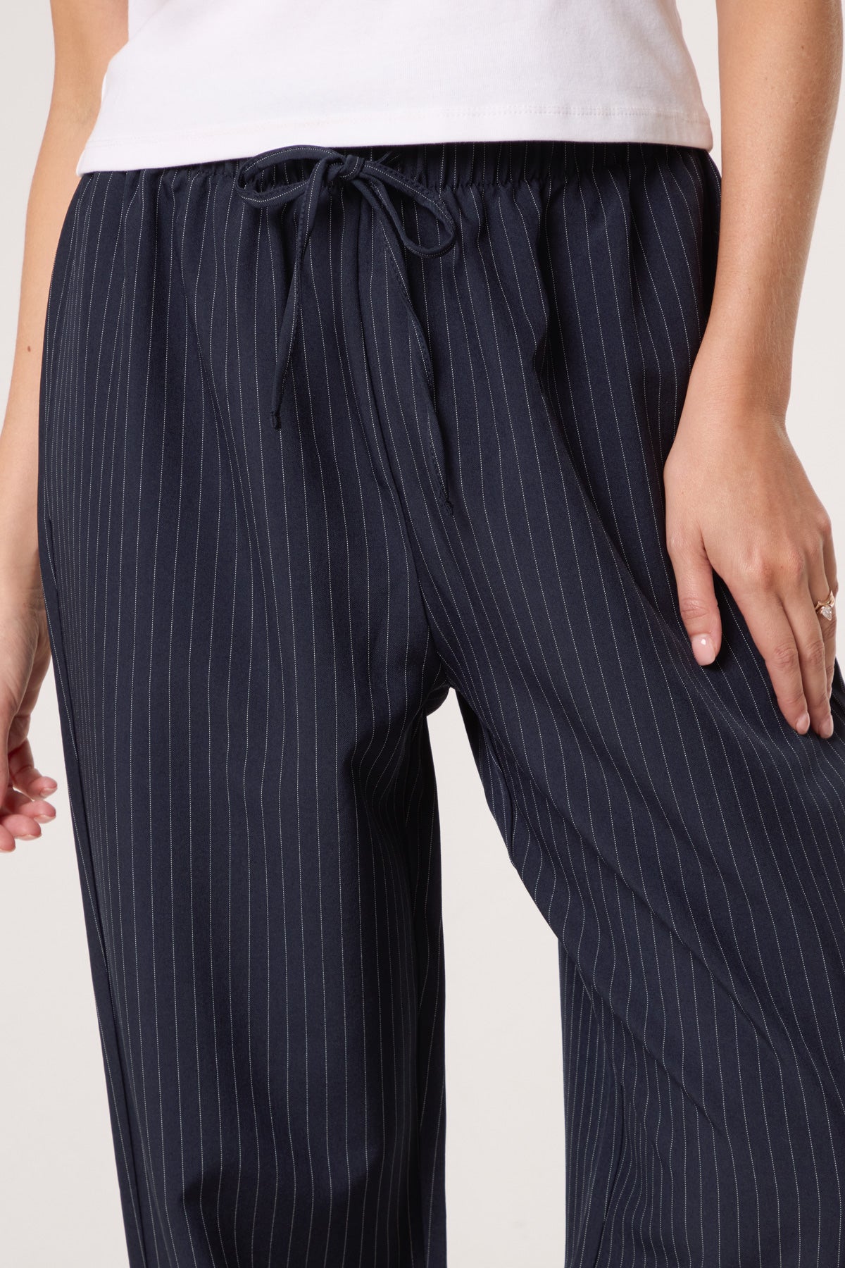Elasticated Waist Pinstripe Trouser