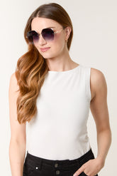 Frameless Oversized Sunglasses