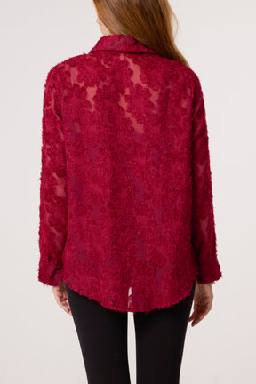 Knit Detail Mesh Shirt