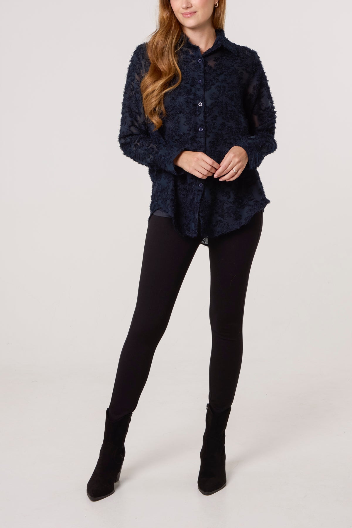 Knit Detail Mesh Shirt
