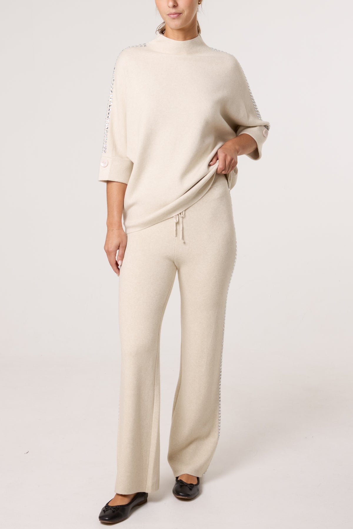 Square Rhinestone Trouser