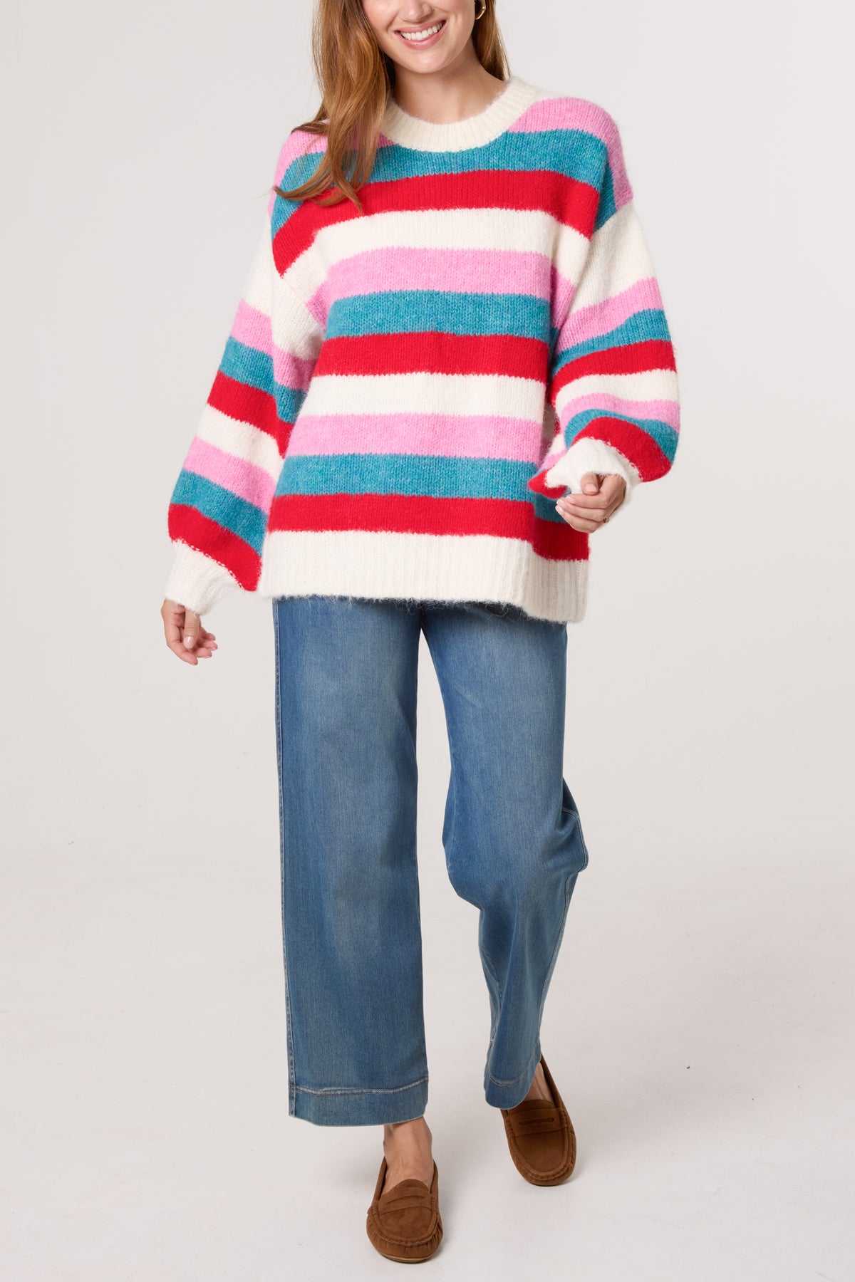 Striped Round Neck Knit Jumper
