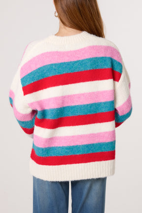 Striped Round Neck Knit Jumper