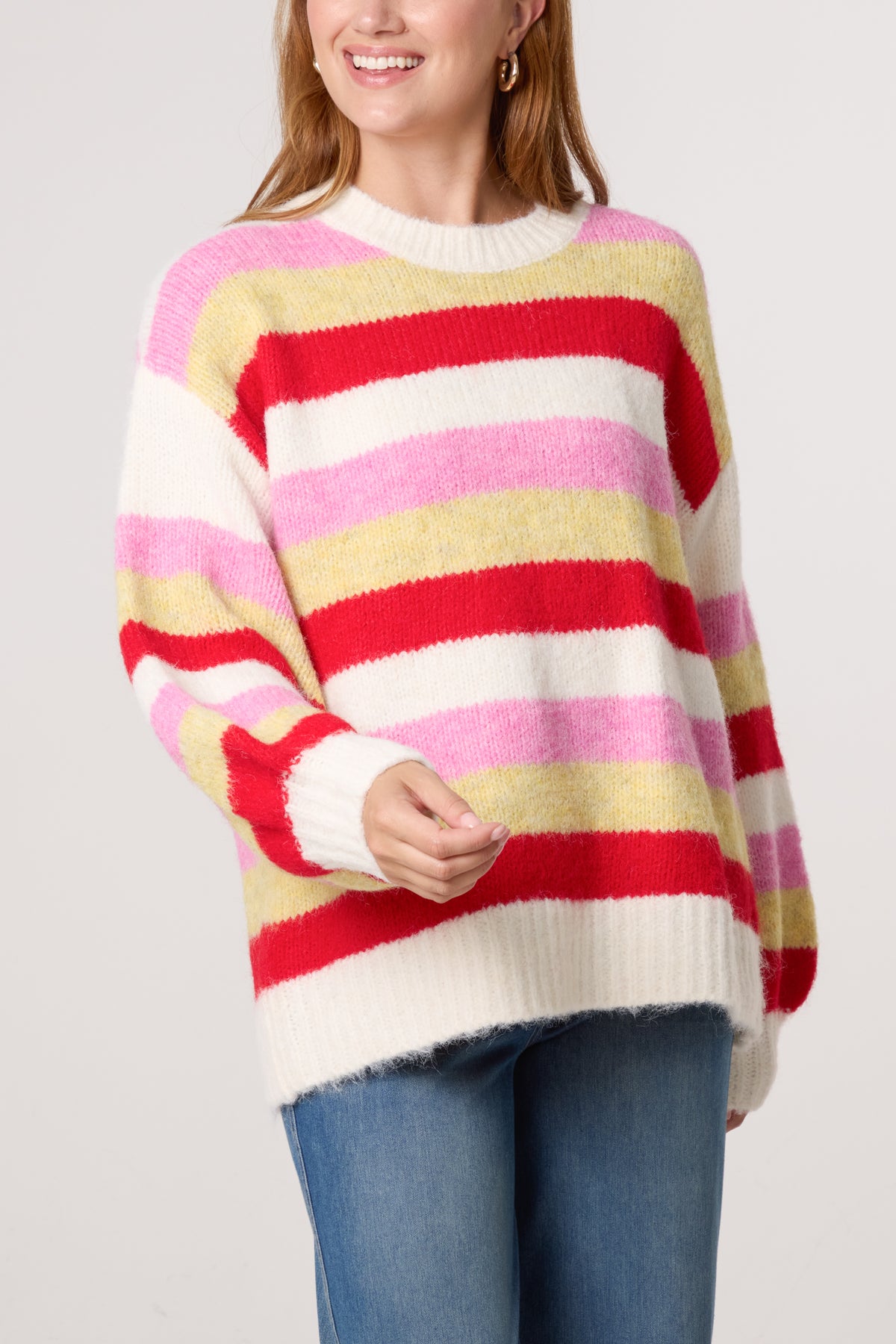 Striped Round Neck Knit Jumper