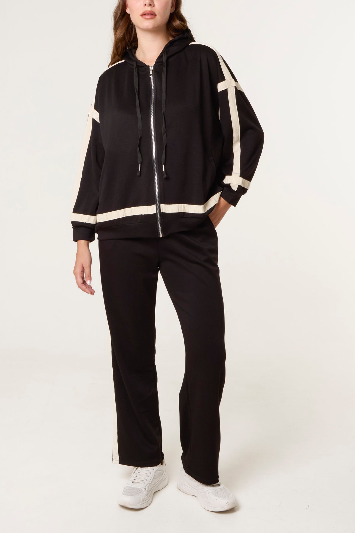 Contrast Stripe Hoodie & Jogger Set