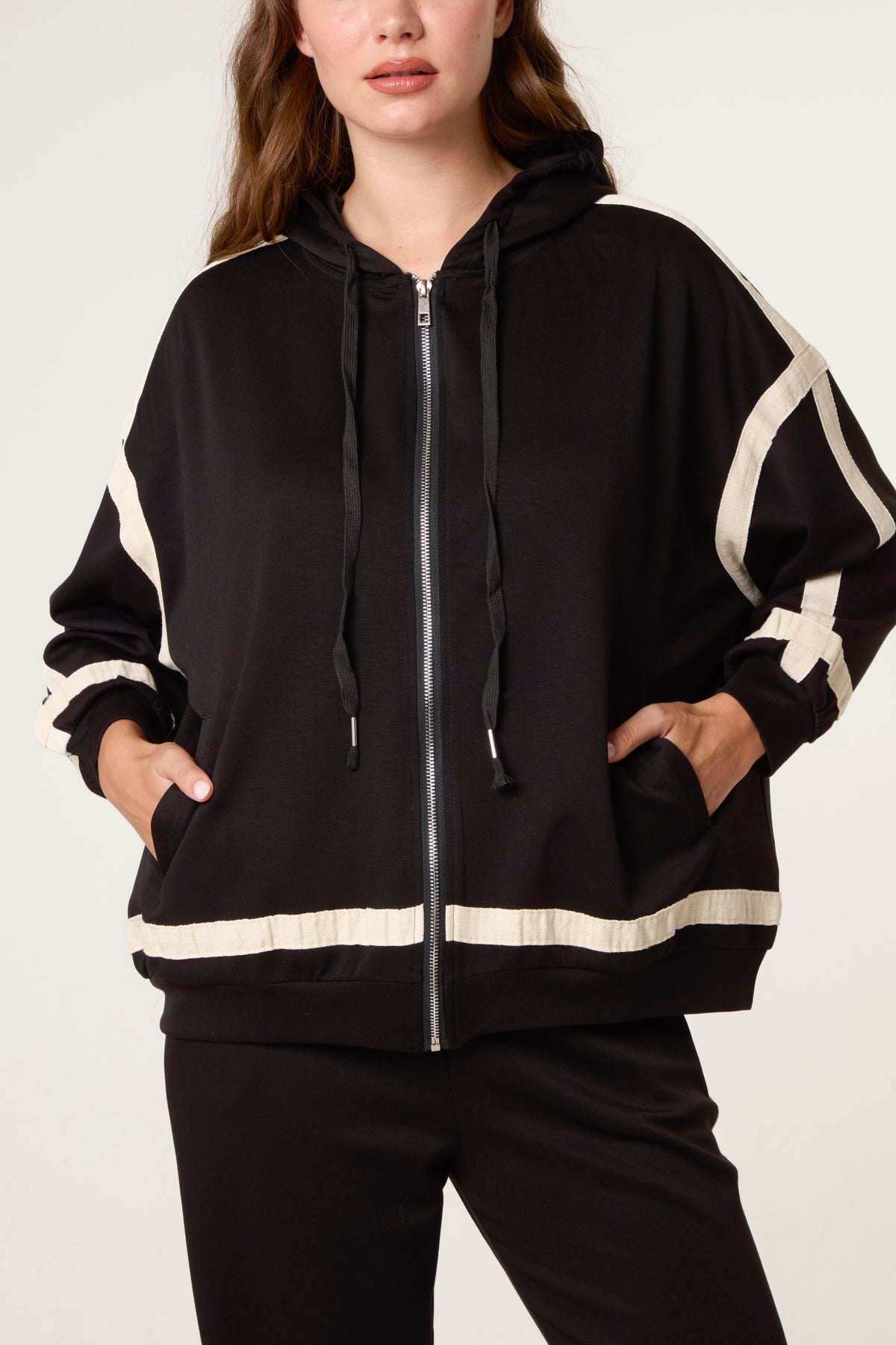 Contrast Stripe Hoodie & Jogger Set