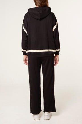Contrast Stripe Hoodie & Jogger Set
