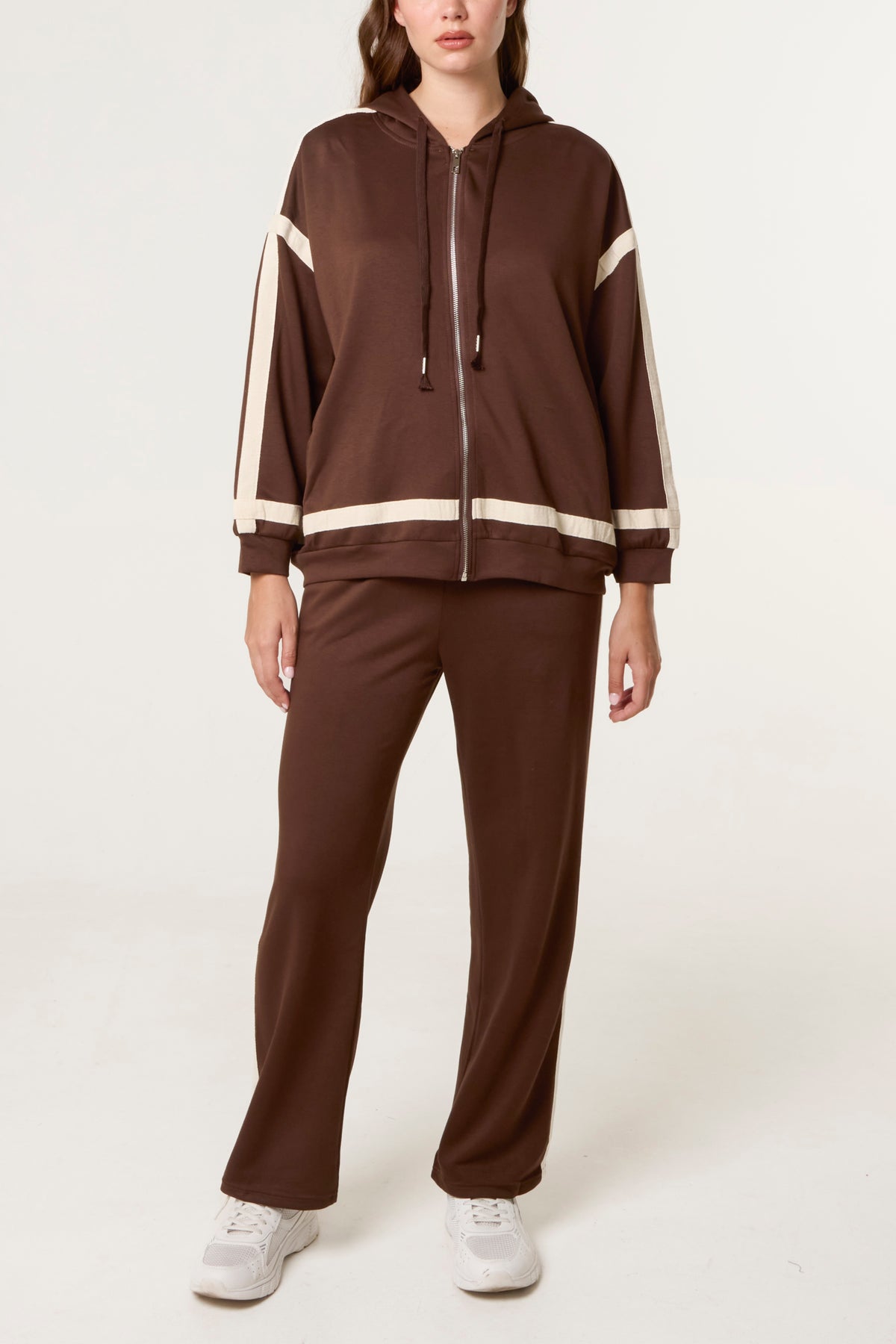 Contrast Stripe Hoodie & Jogger Set