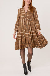 Metallic Aztec Tunic Mini Dress