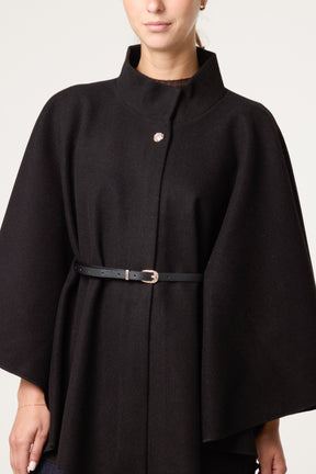 Belt & Button Detail Essential Cape