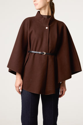 Belt & Button Detail Essential Cape