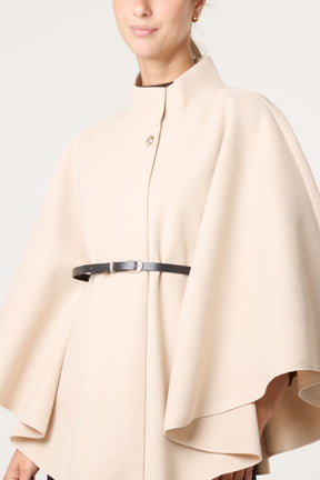 Belt & Button Detail Essential Cape