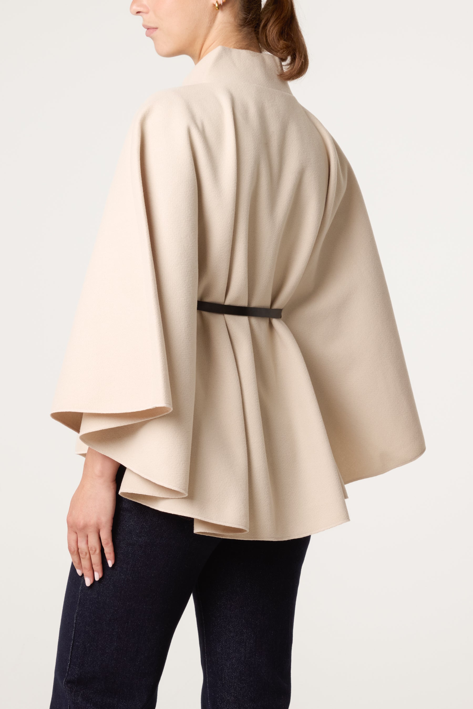 Belt & Button Detail Essential Cape