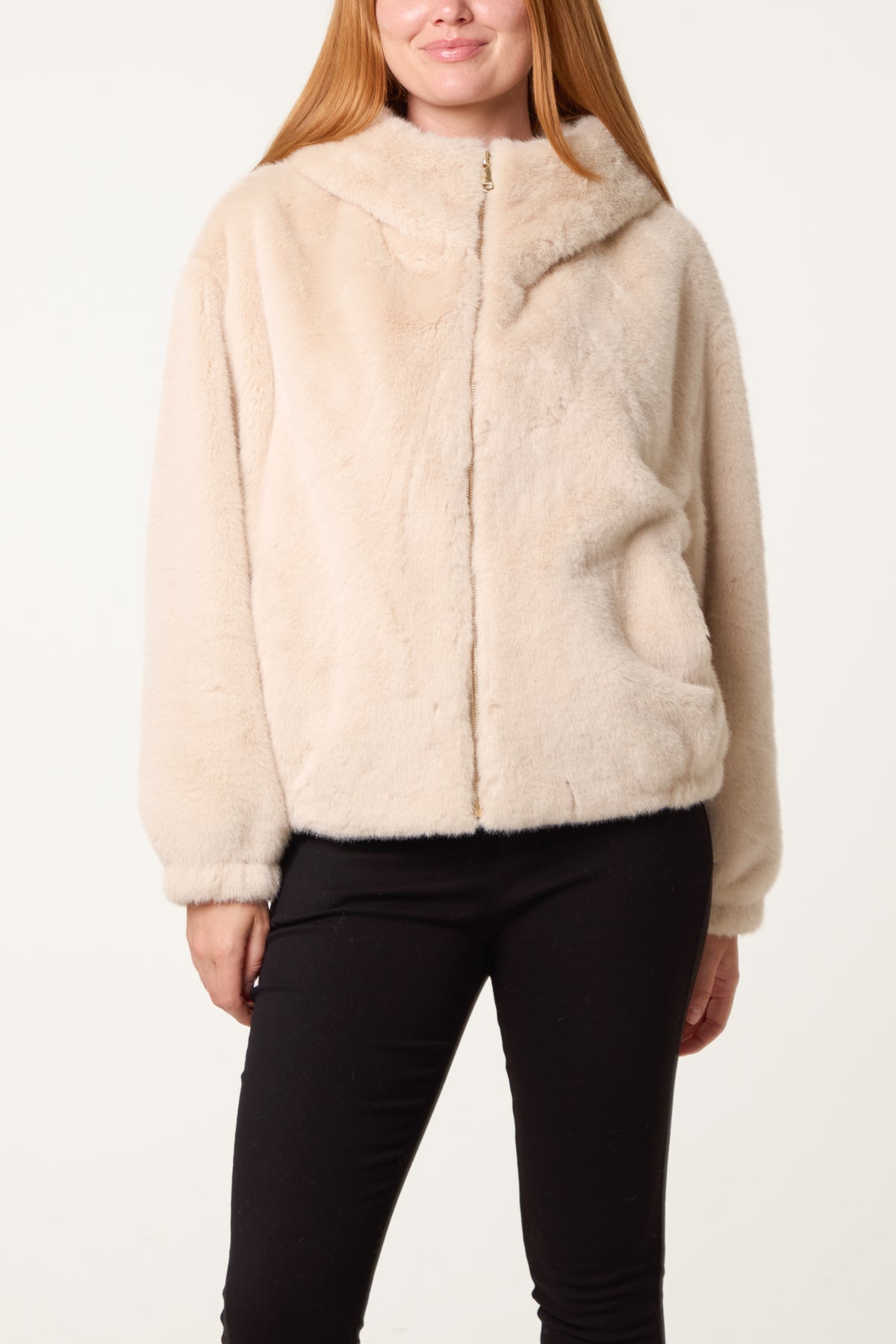 Zip Through Cosy Hooded Jacket