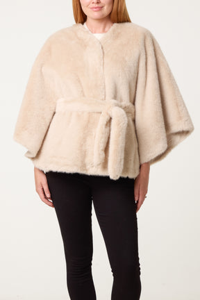 Kimono Inspired Faux Fur Coat