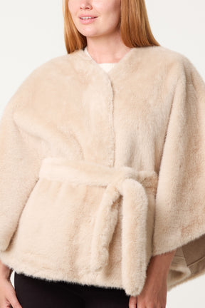 Kimono Inspired Faux Fur Coat