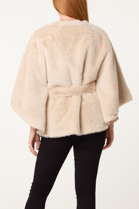 Kimono Inspired Faux Fur Coat