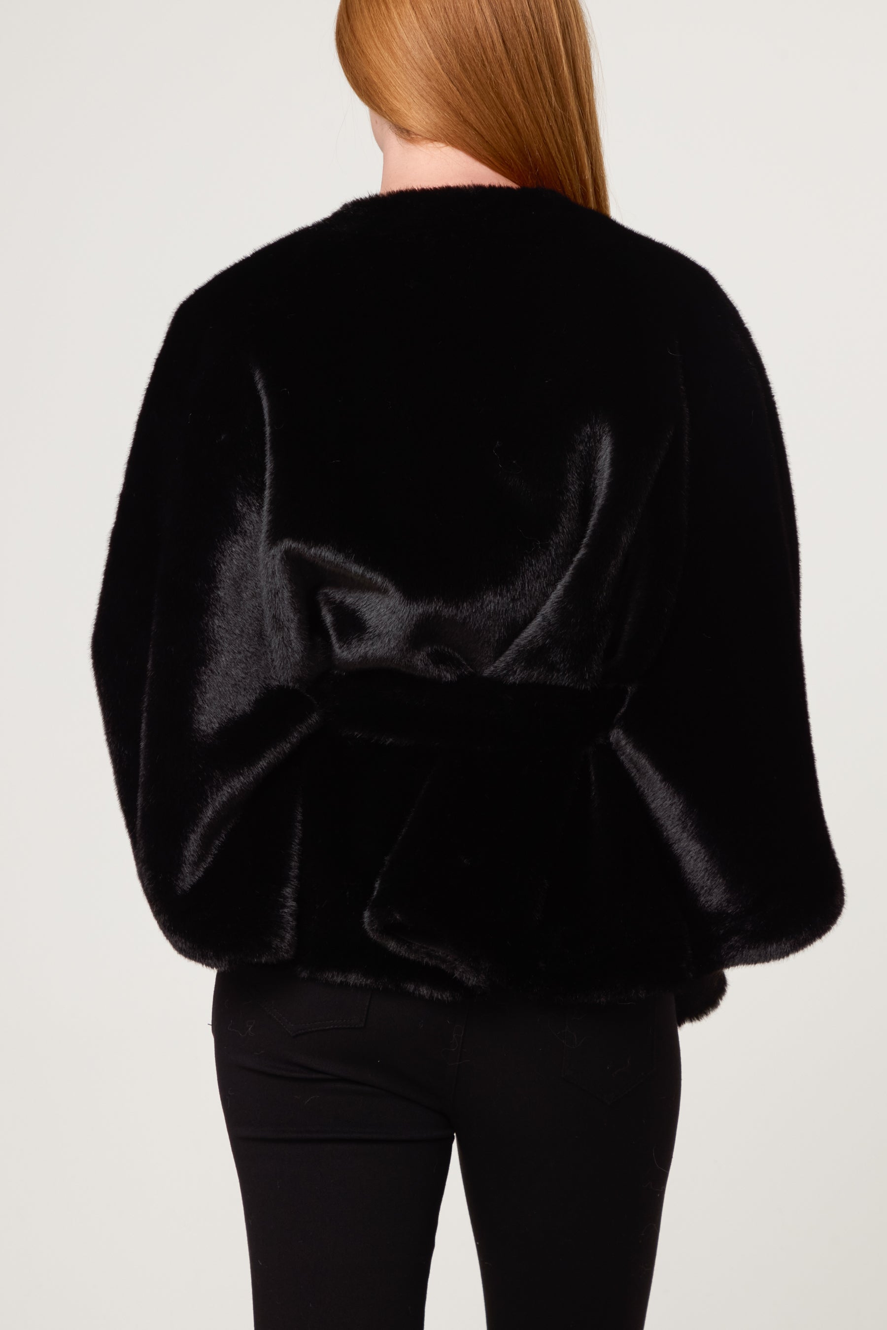 Kimono Inspired Faux Fur Coat