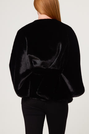 Kimono Inspired Faux Fur Coat