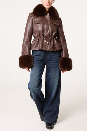 Detachable Fur PU Jacket