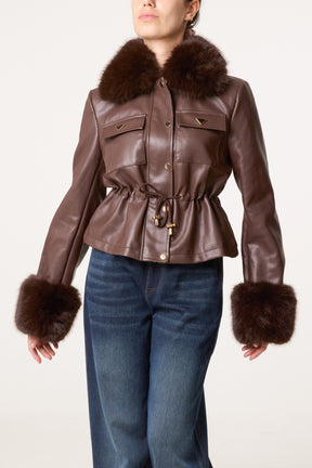 Detachable Fur PU Jacket