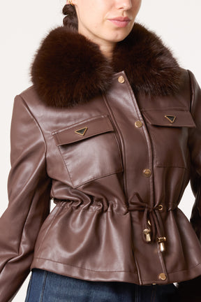 Detachable Fur PU Jacket