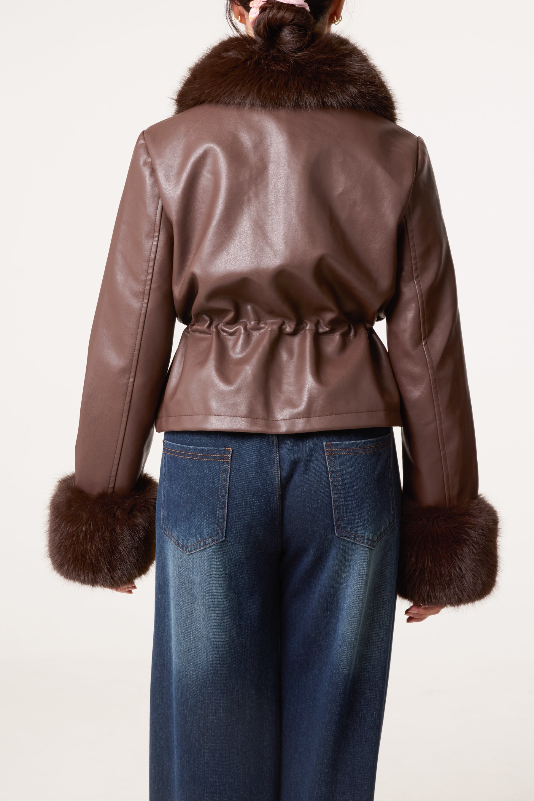 Detachable Fur PU Jacket