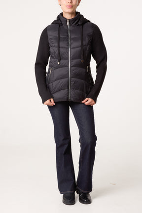 Knitted Sleeve Puffer Jacket