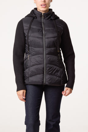Knitted Sleeve Puffer Jacket