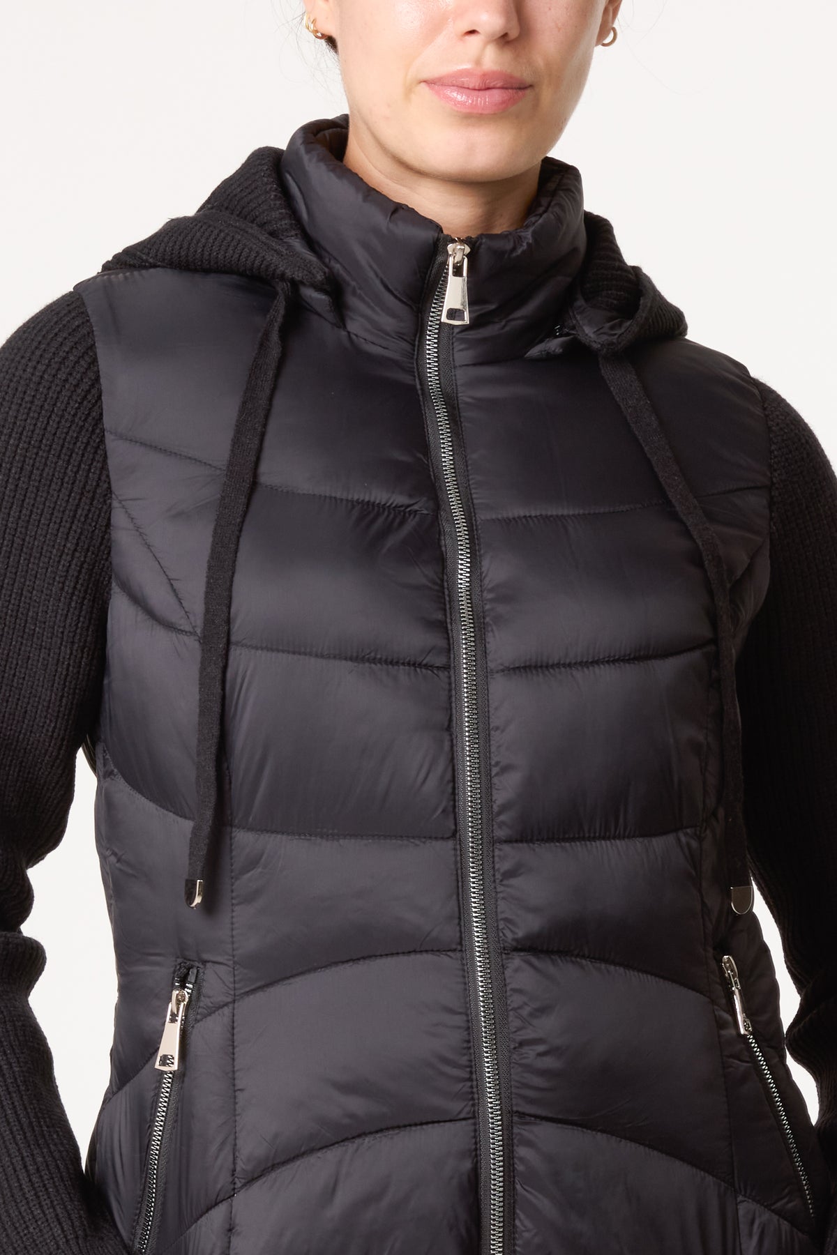 Knitted Sleeve Puffer Jacket
