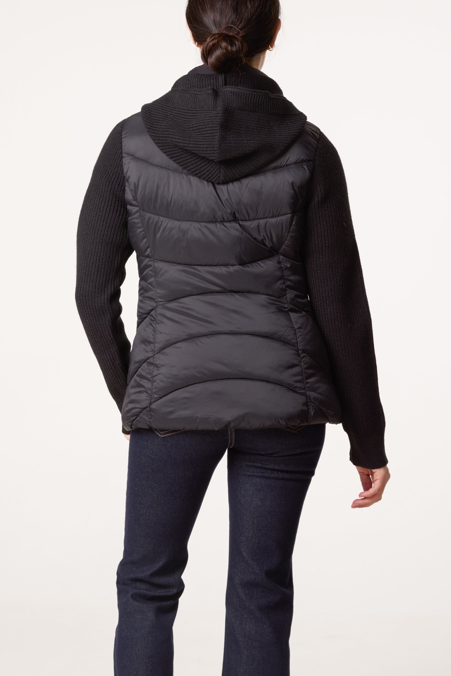 Knitted Sleeve Puffer Jacket