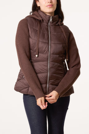 Knitted Sleeve Puffer Jacket