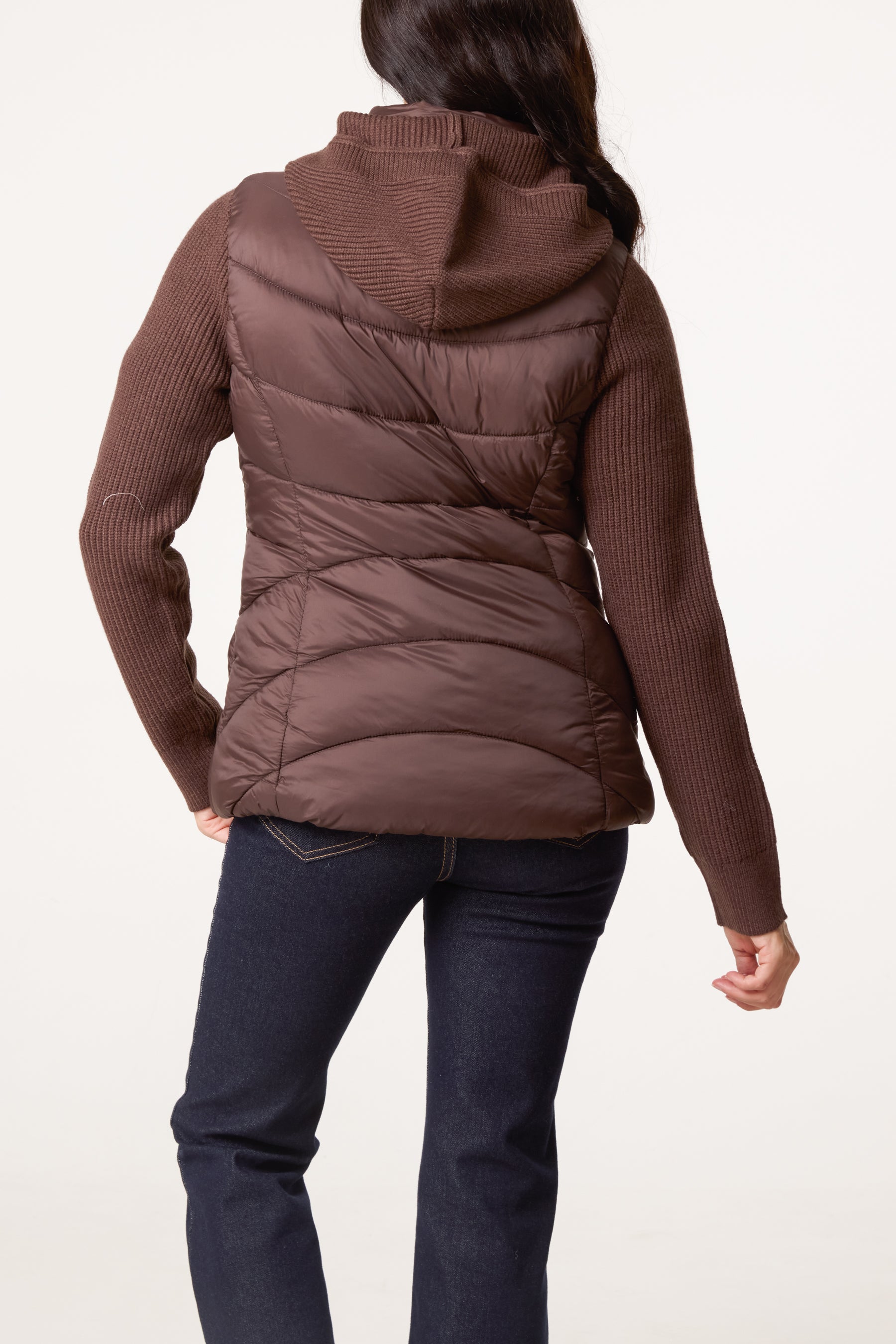 Knitted Sleeve Puffer Jacket