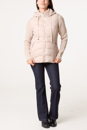 Knitted Sleeve Puffer Jacket