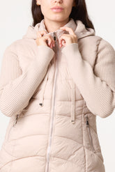 Knitted Sleeve Puffer Jacket
