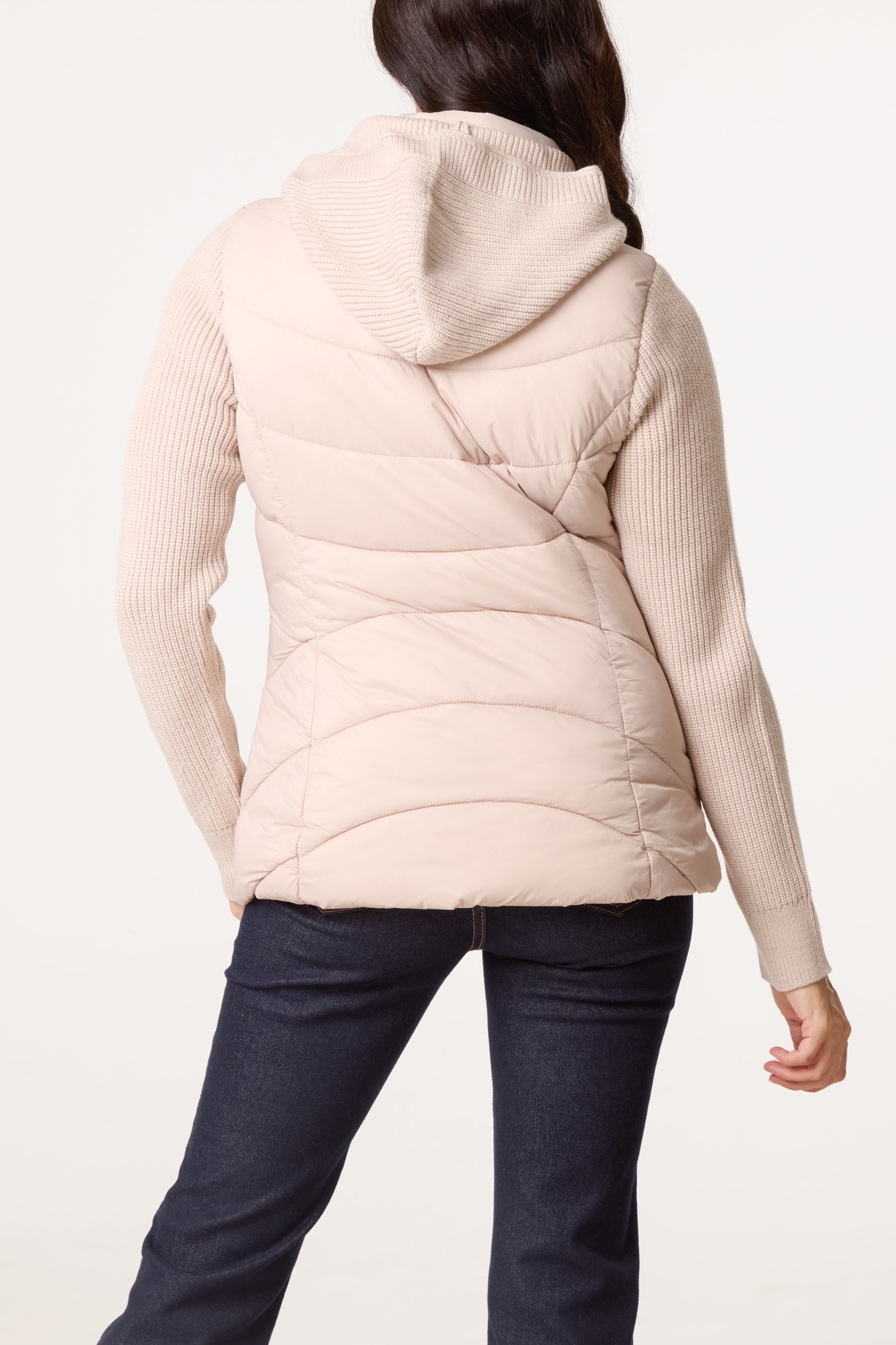 Knitted Sleeve Puffer Jacket