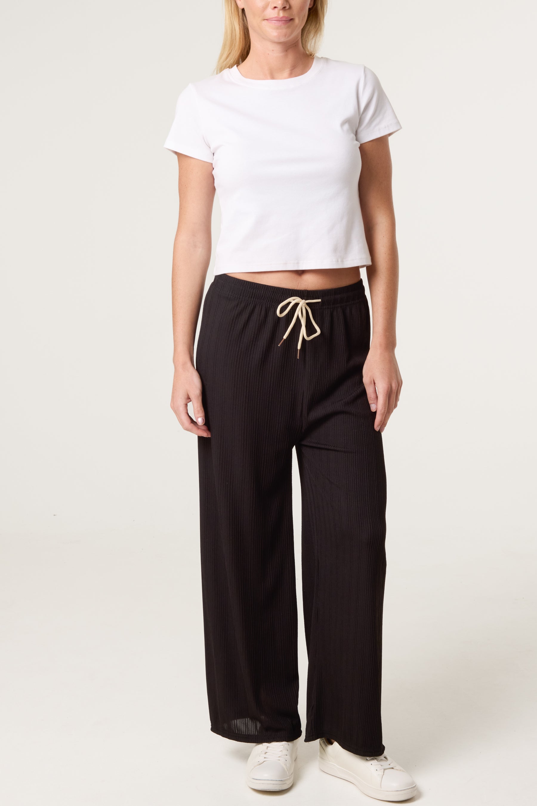 Ribbed Wide Leg Trousers