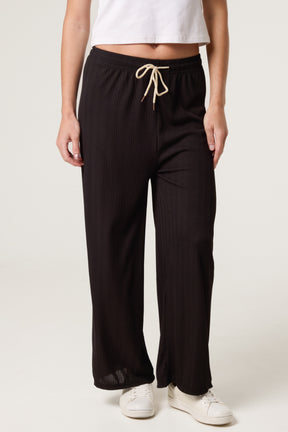 Ribbed Wide Leg Trousers