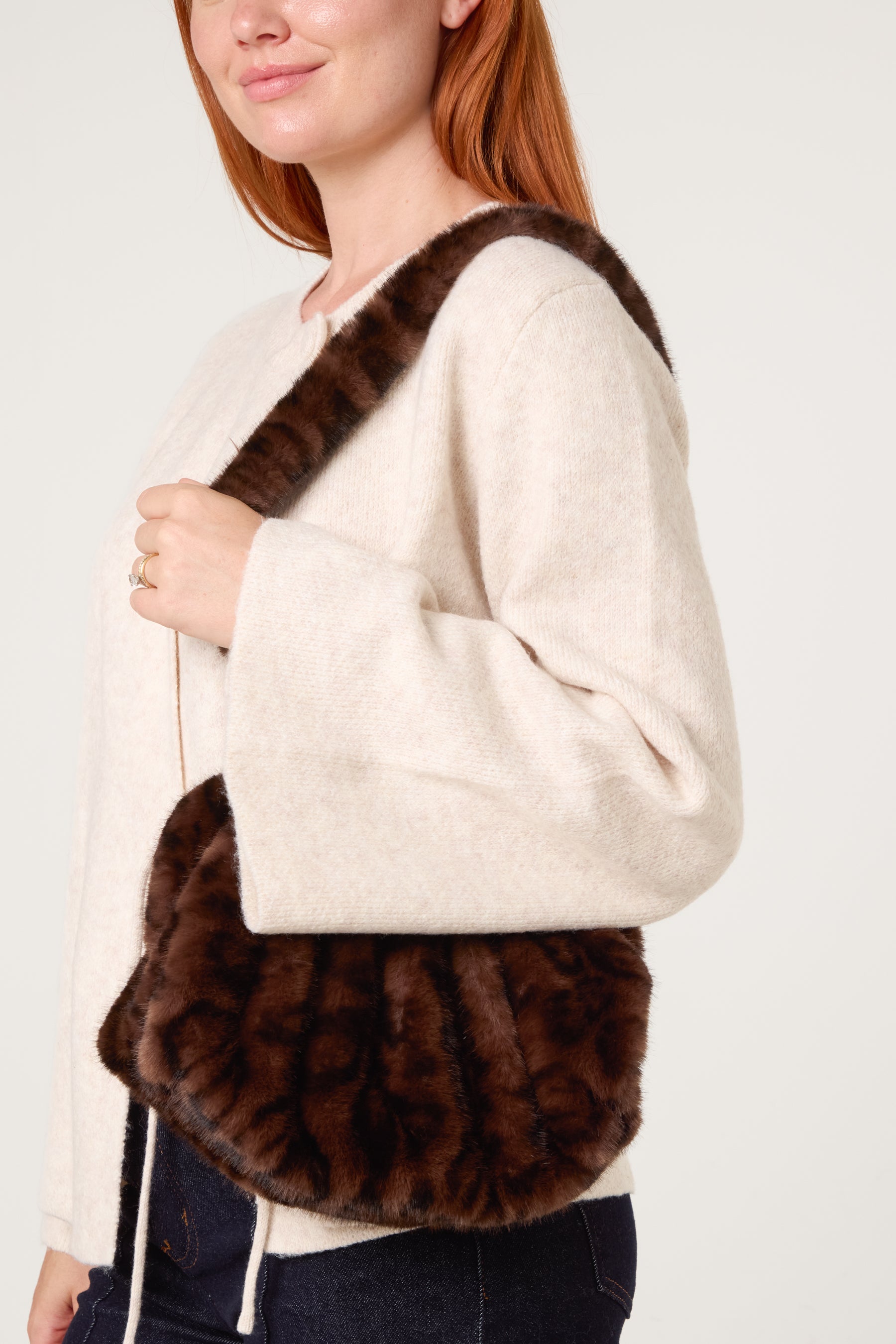 Plush Leopard Print Bag