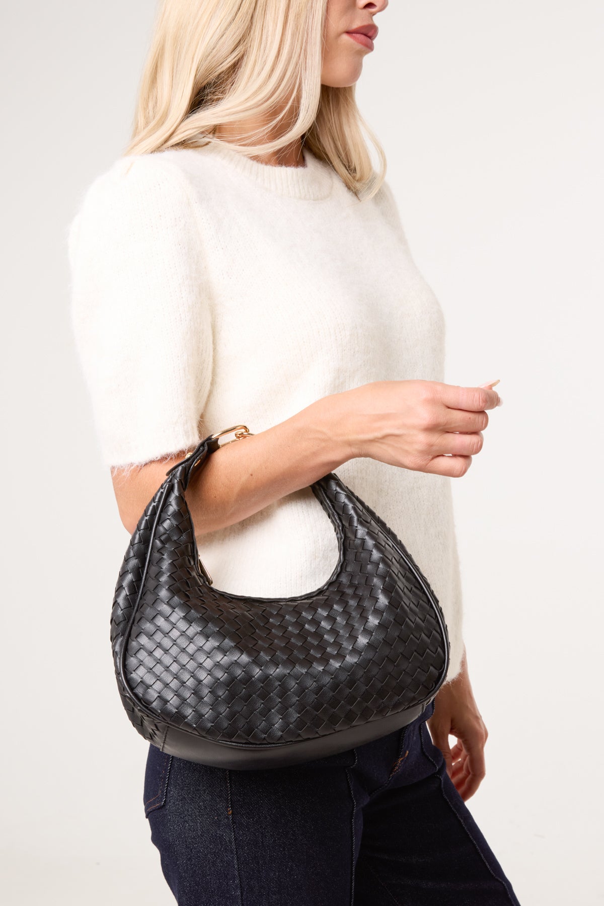 Braided Handbag With Shoulder Strap
