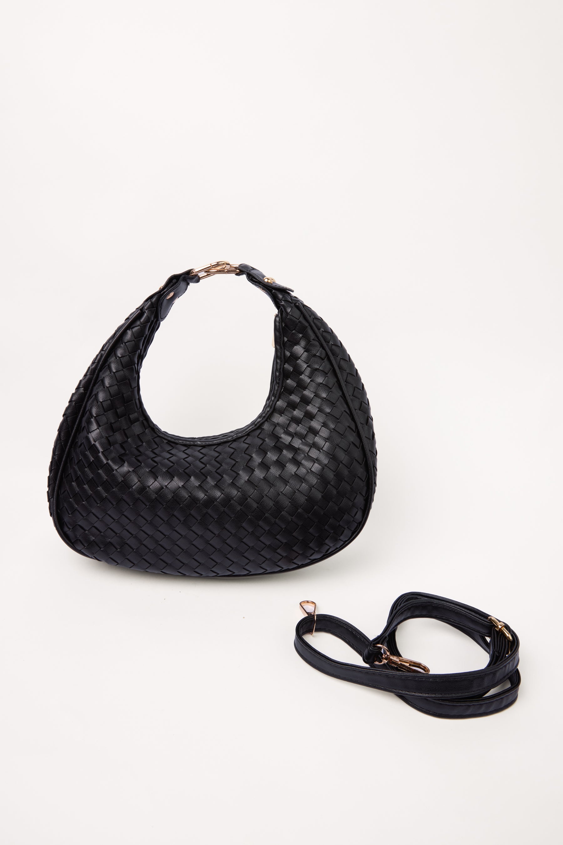 Braided Handbag With Shoulder Strap