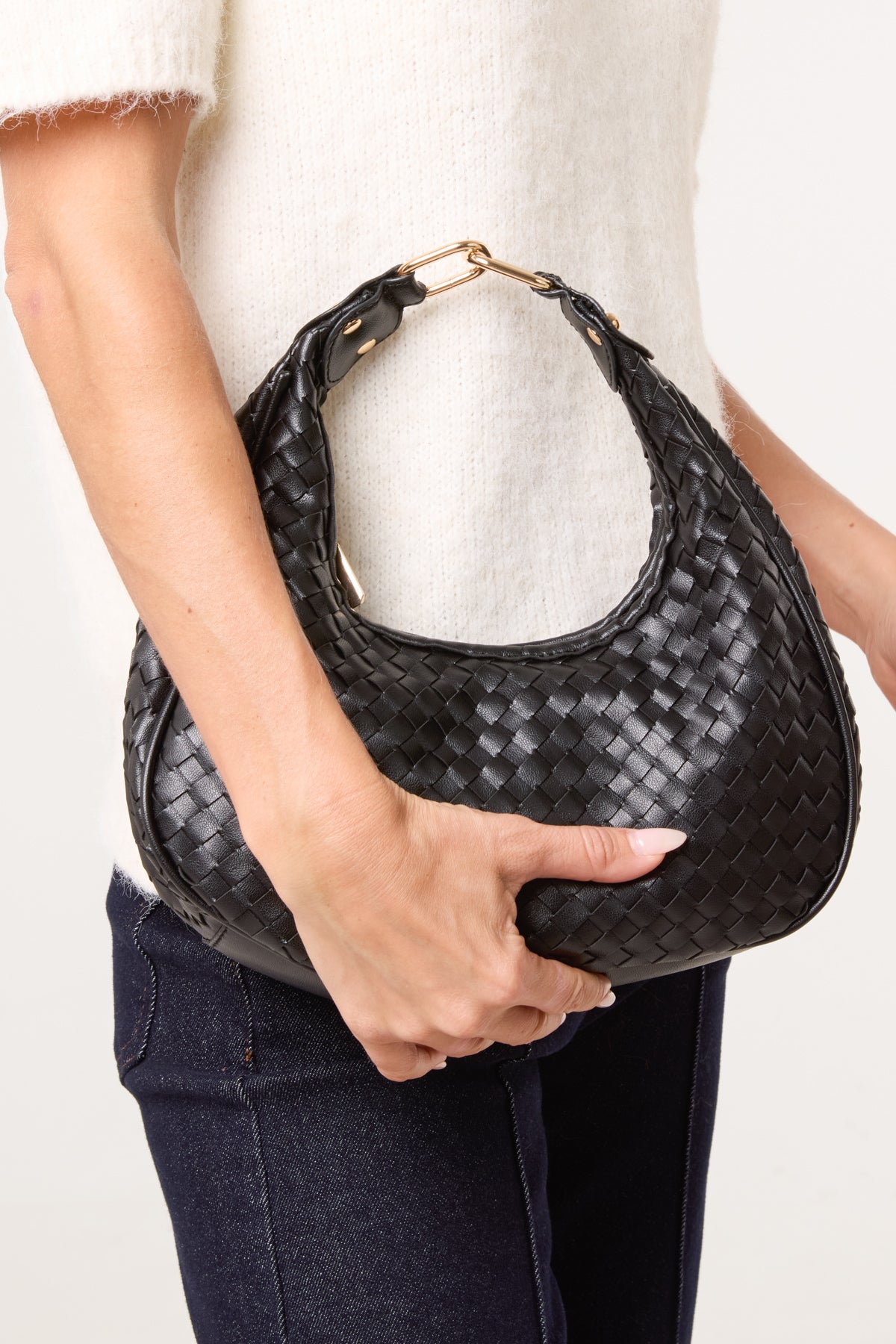 Braided Handbag With Shoulder Strap