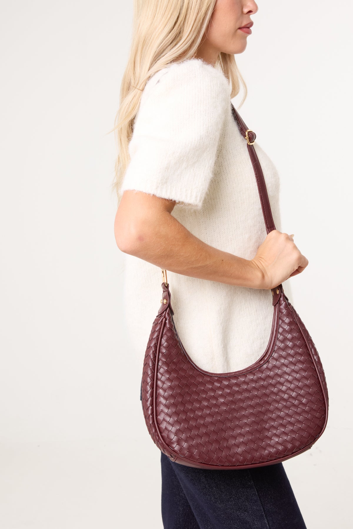 Braided Handbag With Shoulder Strap