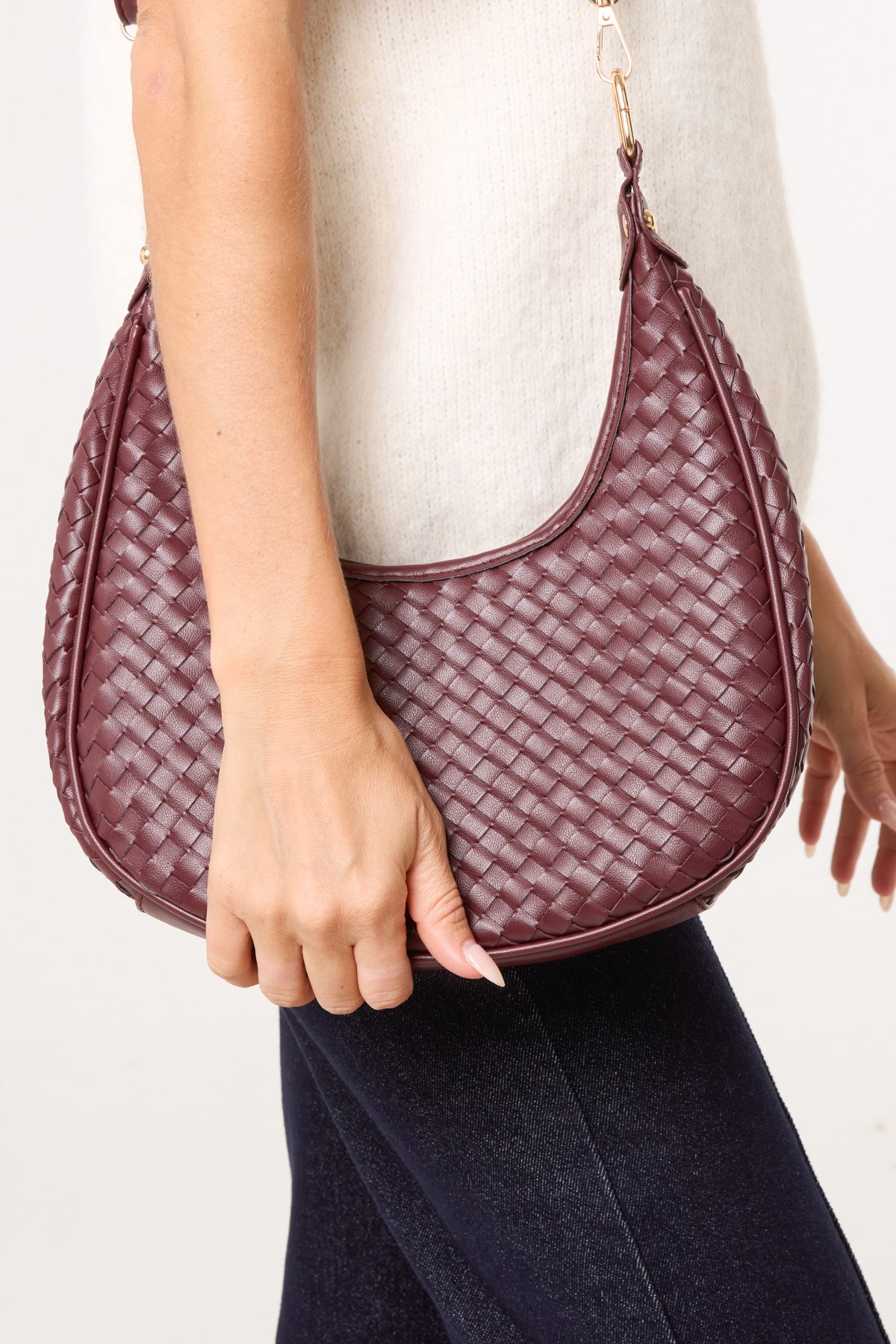 Braided Handbag With Shoulder Strap