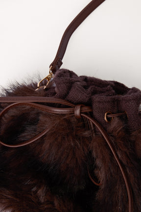 Faux Fur Bow Shoulder Bag
