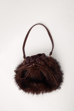 Faux Fur Bow Shoulder Bag