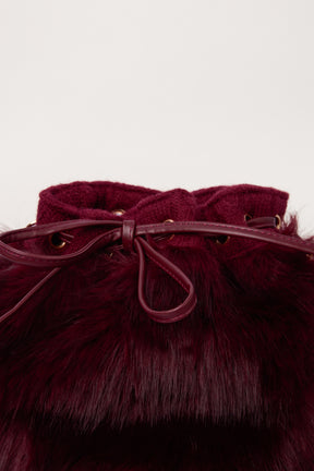 Faux Fur Bow Shoulder Bag